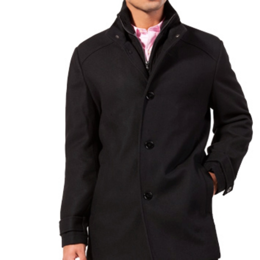 Kenneth Cole Melton Car Coat in Charcoal